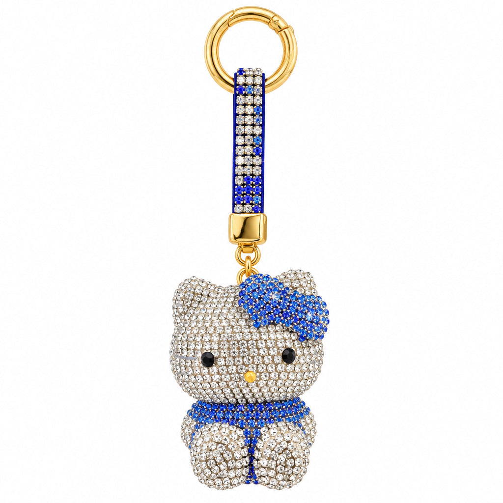 Hello Kitty Luxury Rhinestone Keychain Blue