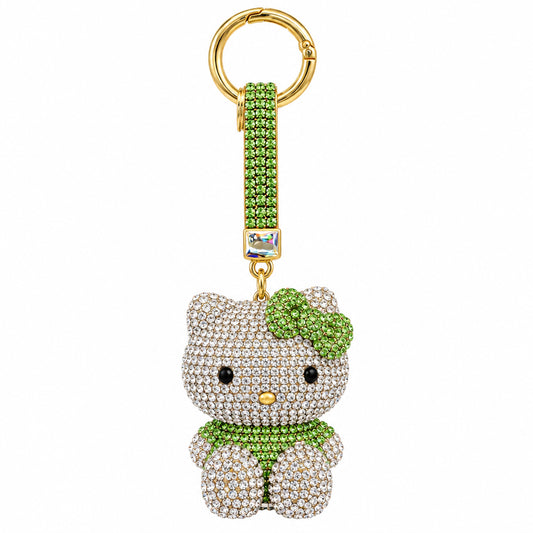 Hello Kitty Luxury Rhinestone Keychain Green