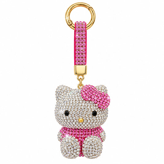 Hello Kitty Luxury Rhinestone Keychain Pink