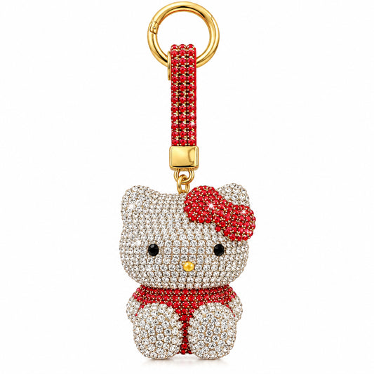 Hello Kitty Luxury Rhinestone Keychain Red