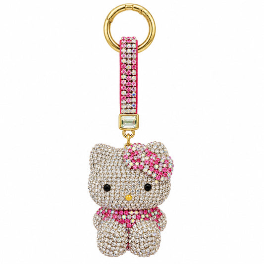 Hello Kitty Luxury Rhinestone Keychain Pink & Silver